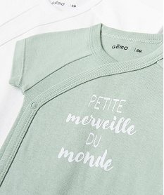body manches courtes fermeture croisee bebe (lot de 3) vert body manches courtesE703801_2