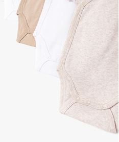 bodies a manches courtes unis bebe fermeture croisee (lot de 5) beige body manches courtesE704601_2