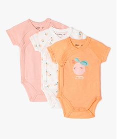 GEMO Body manches courtes ouverture devant bébé (lot de 3) orange standard