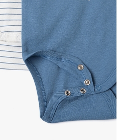 bodies a manches courtes avec motifs marins bebe garcon (lot de 3) bleu body manches courtesE706201_2