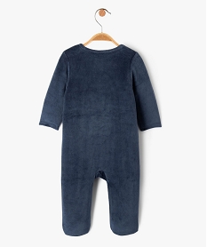 pyjama en velours avec inscription multicolore bebe garcon bleuE708101_3