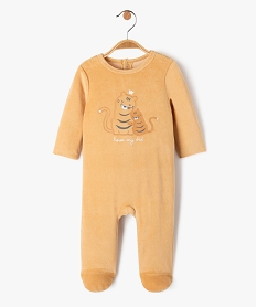 pyjama dors-bien en velours a motif tigre bebe garcon brun pyjamas veloursE708201_1