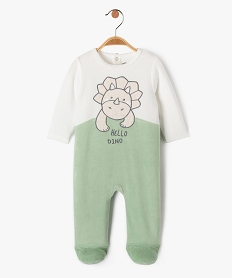 GEMO Pyjama dors-bien en velours à motif dinosaure bébé garçon Vert