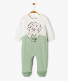 GEMO Pyjama dors-bien en velours à motif dinosaure bébé garçon vert standard