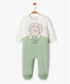 pyjama dors-bien en velours a motif dinosaure bebe garcon vertE708301_1