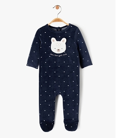 pyjama en velours a motif ourson bebe garcon bleuE708401_1