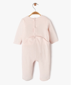 pyjama dors-bien en velours a motif oursons bebe fille rose pyjamas veloursE708601_4