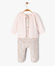 pyjama en velours effet 2 en 1 bebe fille rose pyjamas veloursE708701_4