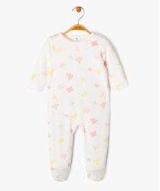 GEMO Pyjama en velours avec motifs oiseaux bébé fille blanc standard