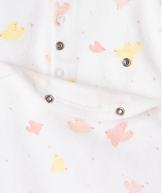 pyjama en velours avec motifs oiseaux bebe fille beige pyjamas veloursE708901_2
