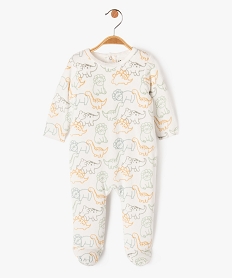 pyjama dors-bien en velours a motifs dinosaures bebe garcon beige pyjamas veloursE709101_1