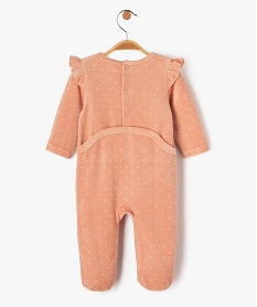 pyjama dors-bien en velours avec volants sur les epaules bebe fille rose pyjamas veloursE709201_4