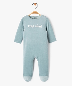 pyjama dors-bien en velours avec message bebe garcon bleu pyjamas veloursE710101_1