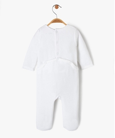 pyjama dors-bien en velours avec message bebe blanc pyjamas veloursE710201_3