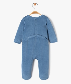 pyjama dors-bien en velours avec message bebe bleu pyjamas veloursE710301_3