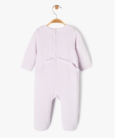 pyjama dors-bien en velours avec message bebe fille violet pyjamas veloursE710401_3