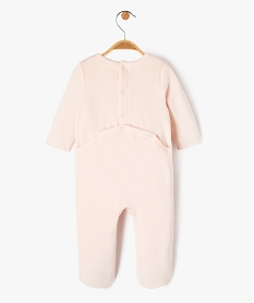 pyjama dors-bien en velours avec message bebe fille roseE710501_3