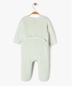 pyjama dors-bien en velours avec message bebe fille vert pyjamas veloursE710601_3