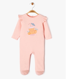 pyjama dors-bien en coton avec volants sur les epaules bebe fille roseE710801_1
