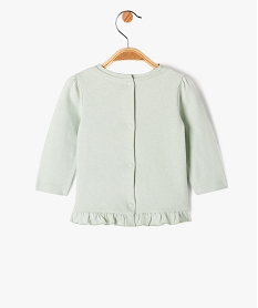 tee-shirt a manches longues avec volant dans le bas bebe fille vert tee-shirtsE712801_4