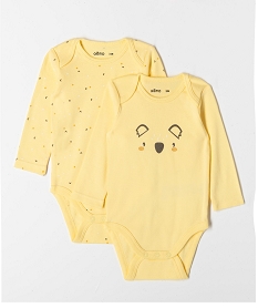 GEMO Body manches longues et col US bébé (lot de 2) Jaune