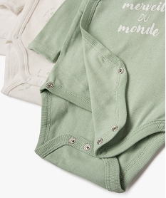 body croise a manches longues imprime bebe (lot de 3) vert body manches longuesE713501_2