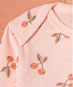 body a manches longues a motifs cerises bebe fille (lot de 3) roseE714001_4