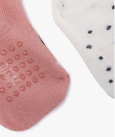 chaussettes en maille bouclette imprimees bebe (lot de 2) rose standard chaussettesE716501_3