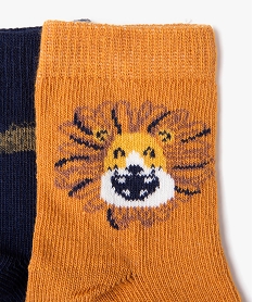 chaussettes hautes imprimees animaux de la savane bebe garcon (lot de 5) jaune standard chaussettesE716801_2