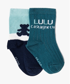 GEMO Chaussettes à motifs bébé garçon (lot de 2) - LuluCastagnette bleu standard