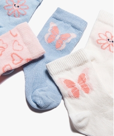 chaussettes a motifs papillons et fleurs bebe fille (lot de 5) bleu chaussettesE717101_2