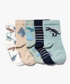 chaussettes a motifs dinosaures bebe (lot de 5) bleu chaussettesE717201_1