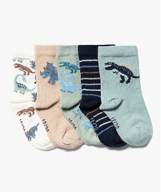 chaussettes a motifs dinosaures bebe (lot de 5) bleu standardE717201_1