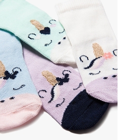 chaussettes a motifs licorne bebe fille (lot de 5) bleu standardE717301_2