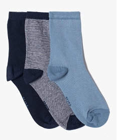 GEMO Chaussettes tige haute garçon (lot de 3) navy