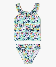 maillot de bain 2 pieces a motifs exotiques bebe fille vertE719601_1