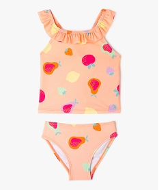 GEMO Maillot de bain 2 pièces à motifs fruits bébé fille Rose