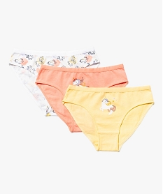 GEMO Culottes à motifs licornes fille (lot de 3) Orange