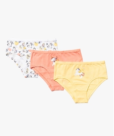 GEMO Shorty en coton stretch avec motifs licornes (lot de 3) fille Multicolore