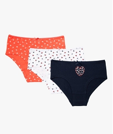 GEMO Shorties à motifs cerises fille (lot de 3) Multicolore