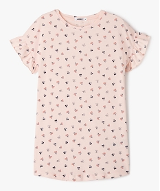 GEMO Chemise de nuit à manches courtes volantées fille Imprimé