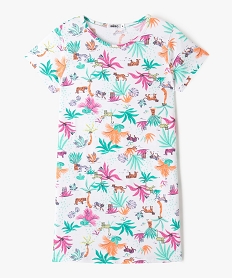 GEMO Chemise de nuit manches courtes à motif jungle fille imprime jungle