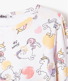 pyjama en coton avec motifs licornes fille imprime pyjamasE721801_2
