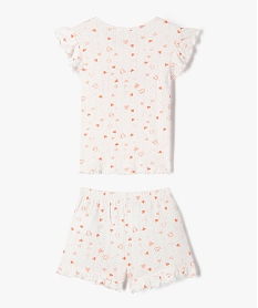 pyjashort en coton avec finitions froncees fille - lulucastagnette blancE722101_3