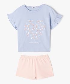 GEMO Pyjashort avec motif cerises fille bleu standard