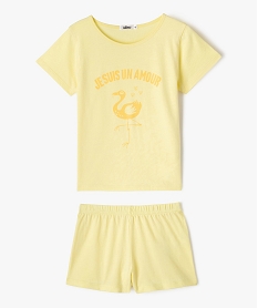 GEMO Pyjashort avec motif animal fille jaune standard