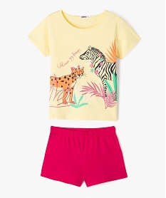 GEMO Pyjashort avec motif safari fille jaune standard