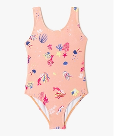 GEMO Maillot de bain 1 pièce imprimé et irisé fille Rose