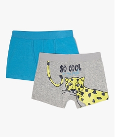 boxers en coton stretch avec motifs jungle garcon (lot de 2) bleuE725501_1