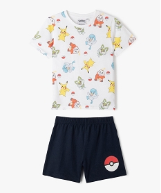 GEMO Pyjashort en coton imprimé garçon - Pokémon Blanc